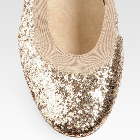 stuart weitzman gold flats